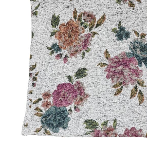 Torrid T Shirt Top 4 Super Soft Plush Knit Floral Gray Pink 54x30 Stretch Comfy - Picture 10 of 11